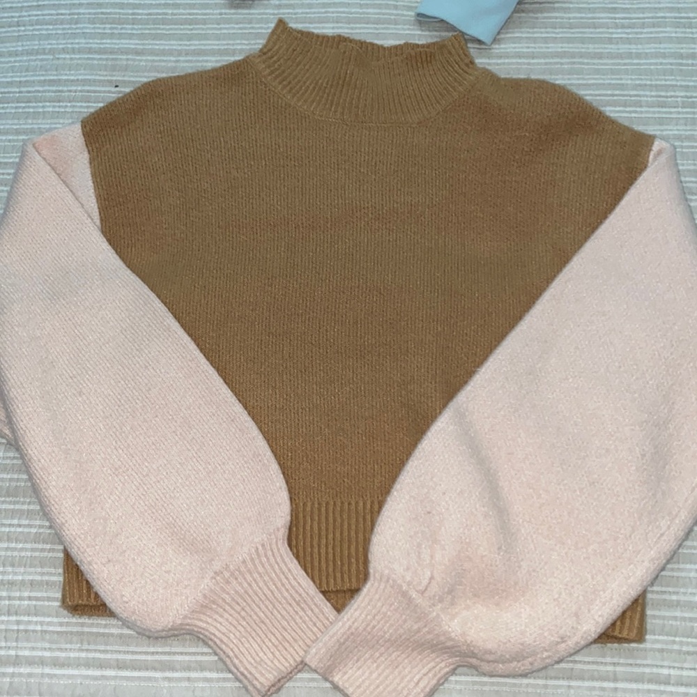 forever 21 peplum sleeve mock neck sweater